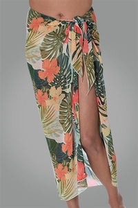 Tropical Print Sarong Hibiscus
