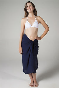 Georgette Long Sarong - Navy