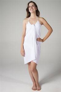 Georgette Long Sarong - White