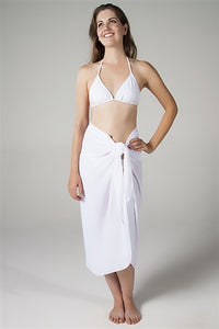 Georgette Long Sarong - White
