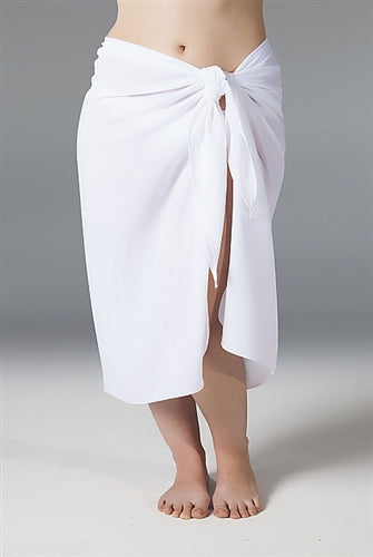 Plus Size Long Sarong - White