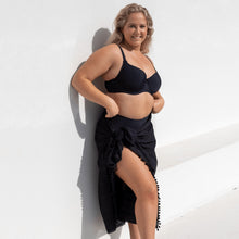 Load image into Gallery viewer, Plus Size Pom Pom Sarong Black